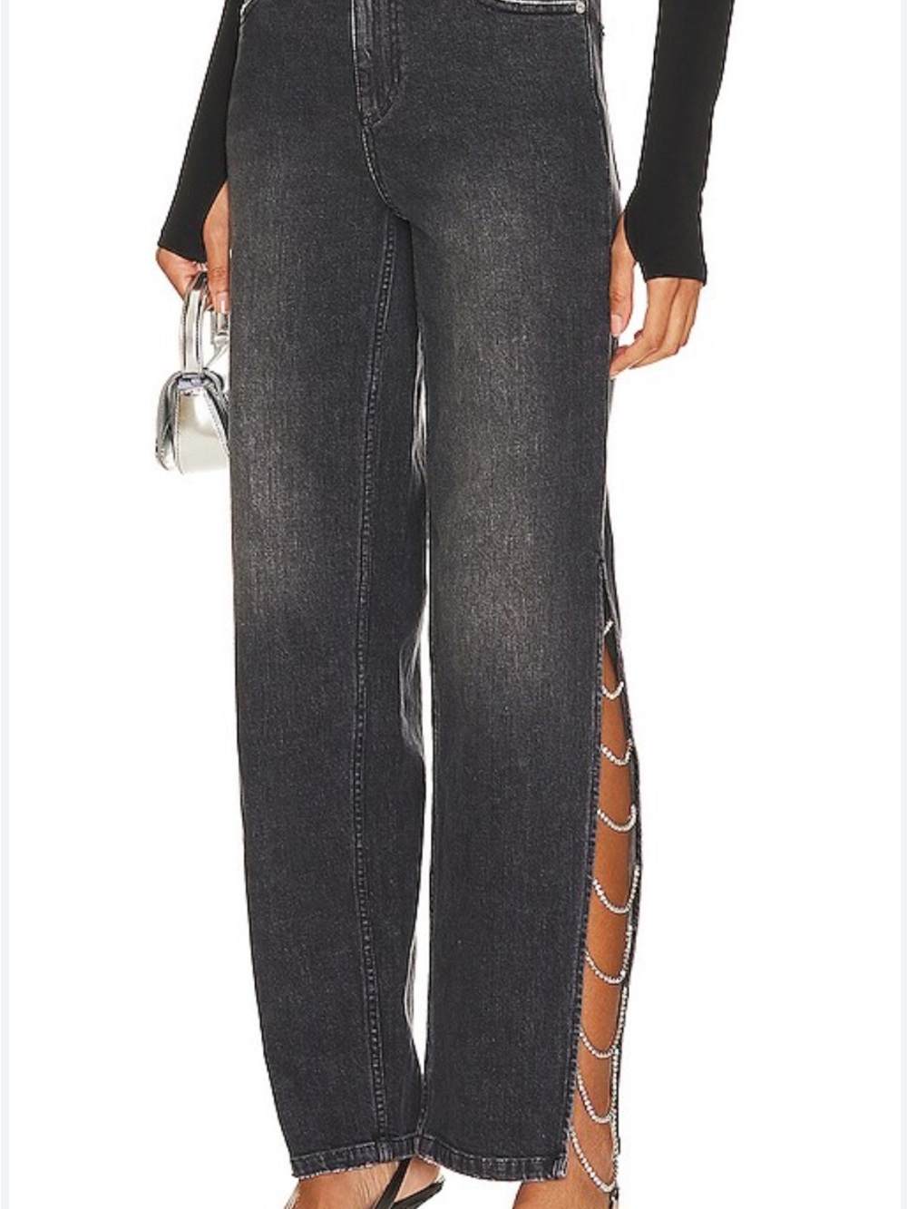 Alice + Olivia Gayle Embellished Side Jean